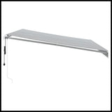 vidaXL Automatic Retractable Awning with LED Anthracite&White 400x350 cm vidaXL
