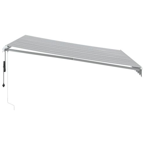 vidaXL Automatic Retractable Awning with LED Anthracite&White 400x350 cm vidaXL
