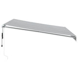 vidaXL Automatic Retractable Awning with LED Anthracite&White 400x350 cm vidaXL
