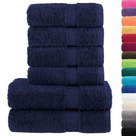 vidaXL Black Cotton Towel Set – Soft & Absorbent Decor vidaXL