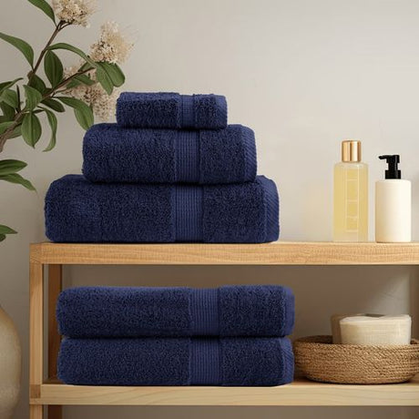 vidaXL Black Cotton Towel Set – Soft & Absorbent Decor vidaXL