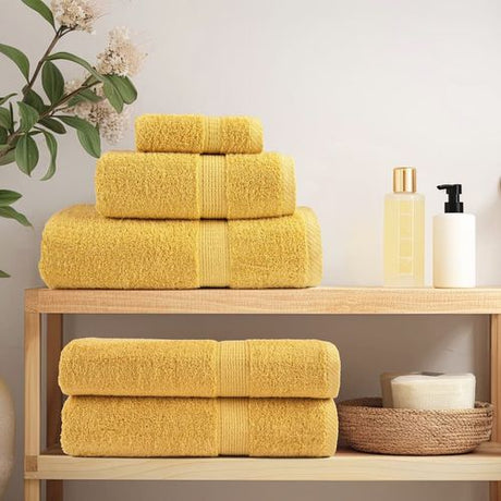 vidaXL Black Cotton Towel Set – Soft & Absorbent Decor vidaXL