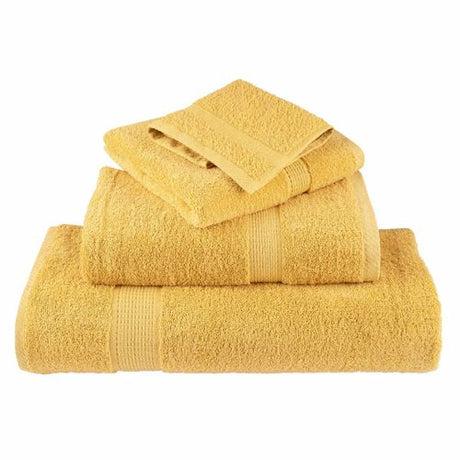 vidaXL Black Cotton Towel Set – Soft & Absorbent Decor vidaXL