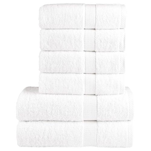 vidaXL 6 Piece Premium Towel Set White 600 gsm 100% Cotton white vidaXL