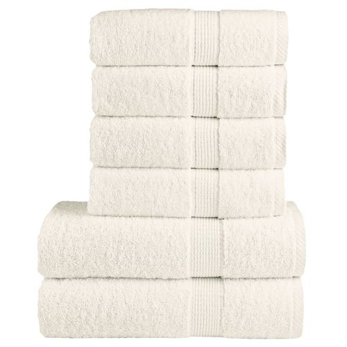 vidaXL 6 Piece Premium Towel Set White 600 gsm 100% Cotton vidaXL