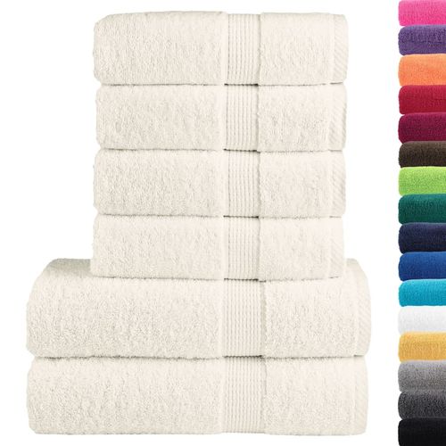 vidaXL 6 Piece Premium Towel Set White 600 gsm 100% Cotton vidaXL