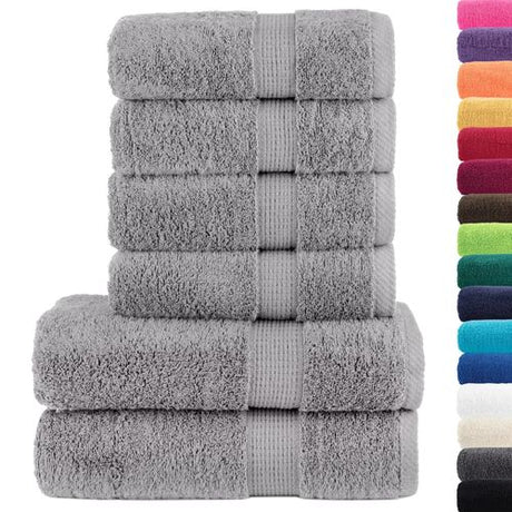 vidaXL Black Cotton Towel Set – Soft & Absorbent Decor vidaXL
