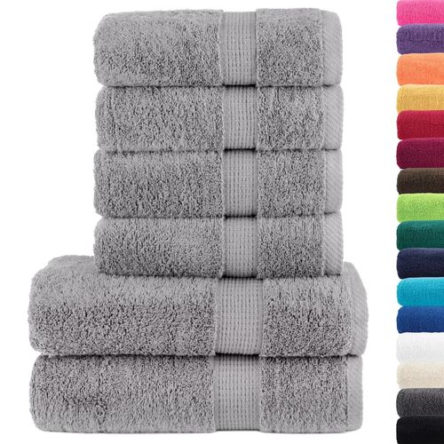 vidaXL 6 Piece Premium Towel Set White 600 gsm 100% Cotton vidaXL
