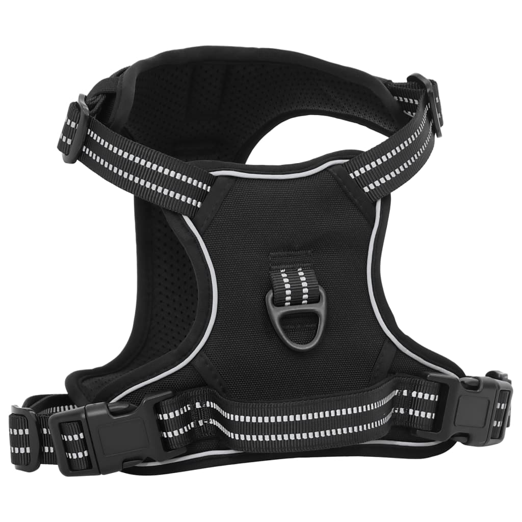 vidaXL Dog Harness with Lead & Collar Adjustable Black S vidaXL