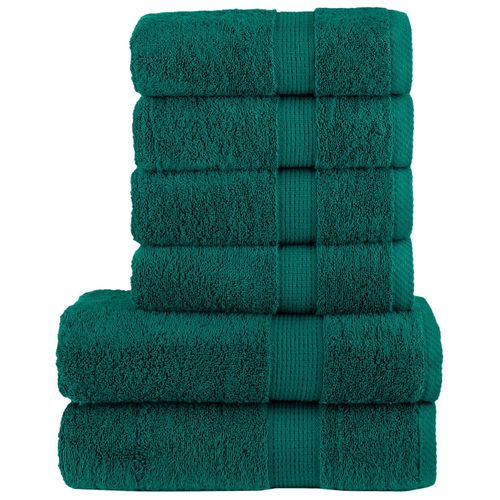 vidaXL 6 Piece Premium Towel Set White 600 gsm 100% Cotton green vidaXL