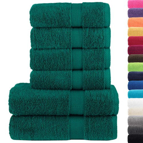 vidaXL Black Cotton Towel Set – Soft & Absorbent Decor vidaXL