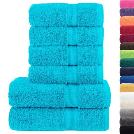 vidaXL Black Cotton Towel Set – Soft & Absorbent Decor vidaXL