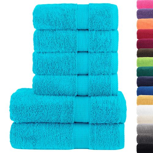 vidaXL 6 Piece Premium Towel Set White 600 gsm 100% Cotton vidaXL