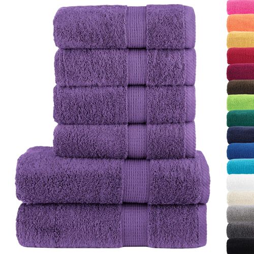 vidaXL Black Cotton Towel Set – Soft & Absorbent Decor vidaXL