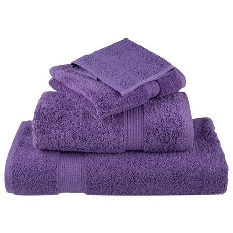 vidaXL Black Cotton Towel Set – Soft & Absorbent Decor vidaXL