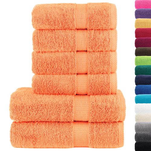vidaXL 6 Piece Premium Towel Set White 600 gsm 100% Cotton vidaXL