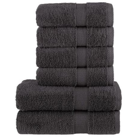 vidaXL Black Cotton Towel Set – Soft & Absorbent Decor anthracite vidaXL