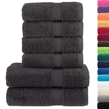 vidaXL Black Cotton Towel Set – Soft & Absorbent Decor vidaXL