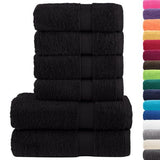 vidaXL Black Cotton Towel Set – Soft & Absorbent Decor vidaXL