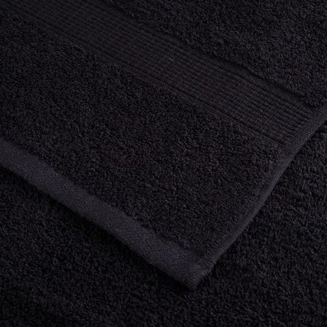 vidaXL Black Cotton Towel Set – Soft & Absorbent Decor vidaXL