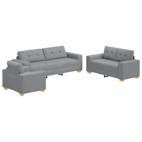 vidaXL Sofa Set with Cushion with Pillow 3 pcs Grey Fabric vidaXL
