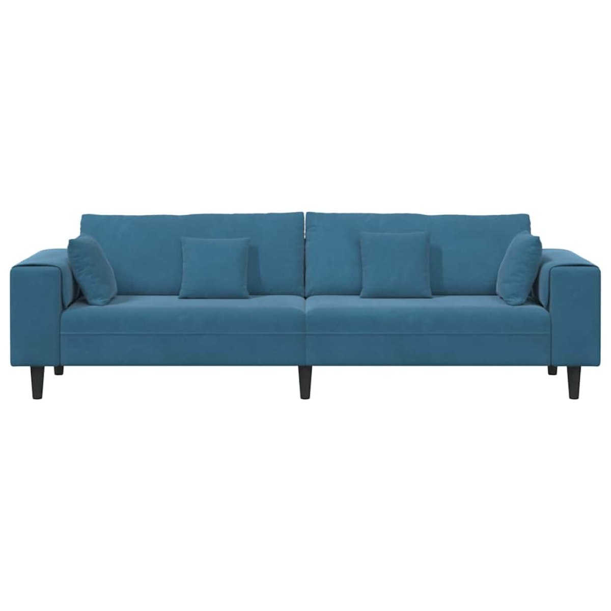 vidaXL Velvet Sofa with Cushion Blue 208 cm Velvet vidaXL