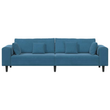 vidaXL Velvet Sofa with Cushion Blue 208 cm Velvet vidaXL