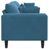 vidaXL Velvet Sofa with Cushion Blue 208 cm Velvet vidaXL
