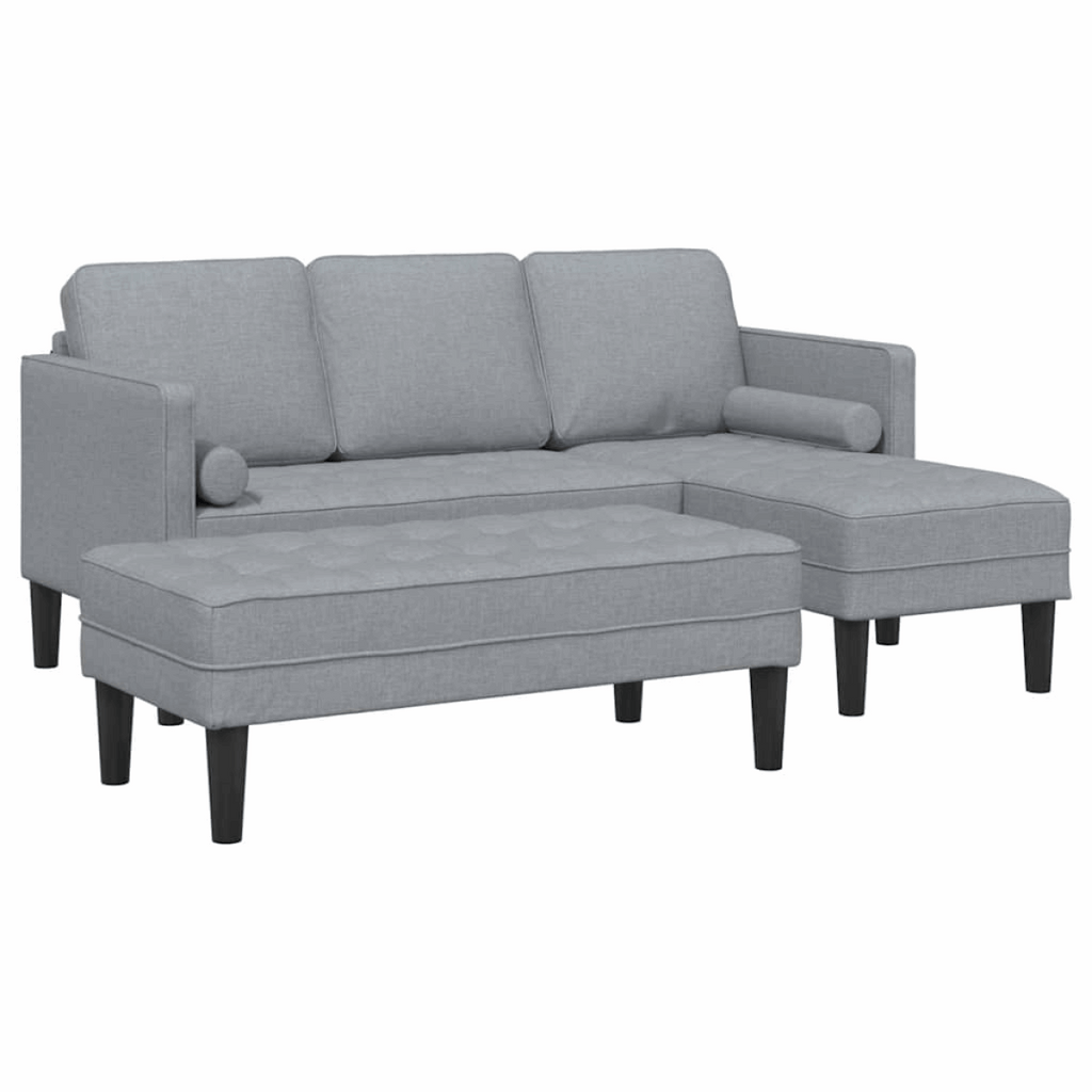 vidaXL Sofa Set 2 pcs Light Grey 173 x 131 x 67 cm Fabric vidaXL