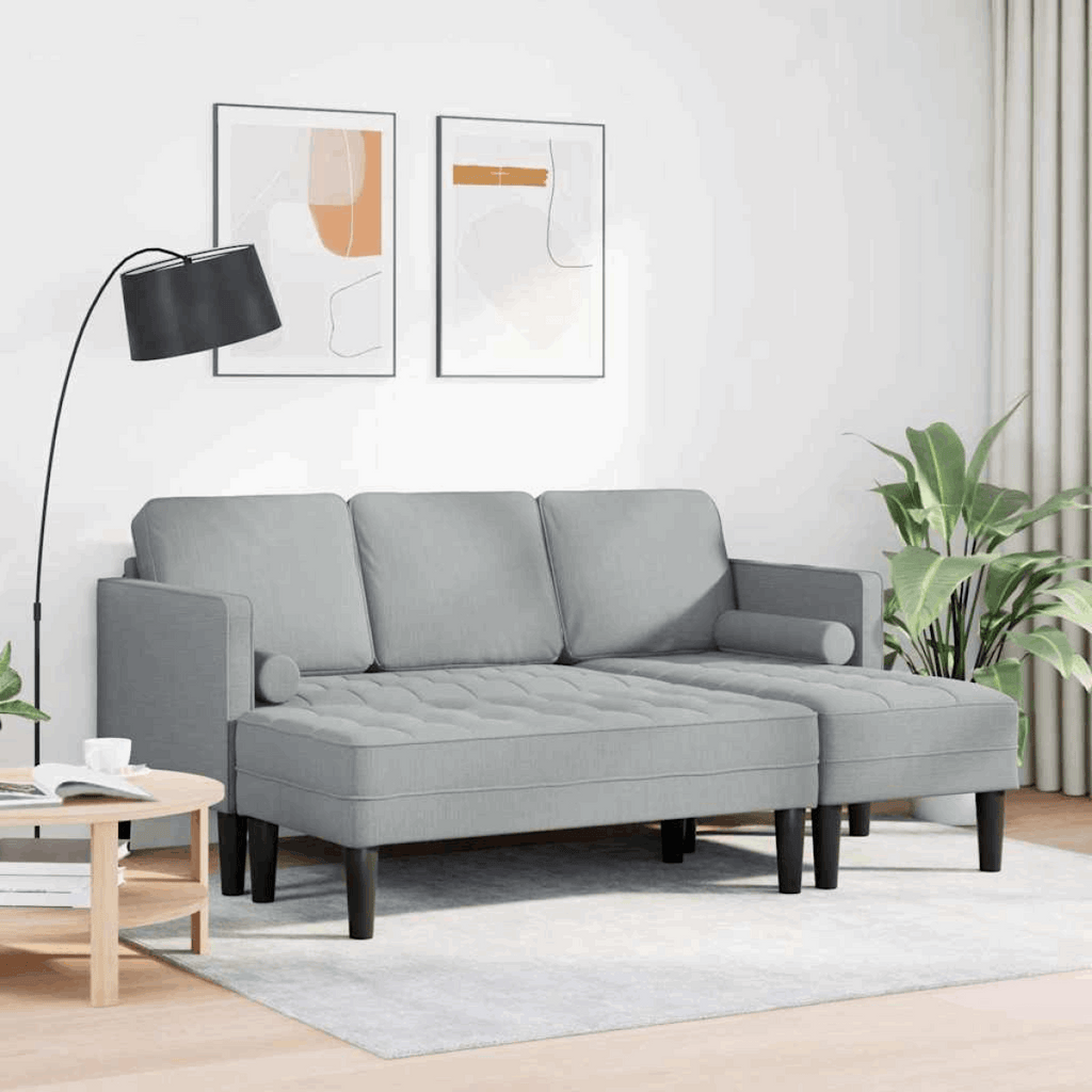 vidaXL Sofa Set 2 pcs Light Grey 173 x 131 x 67 cm Fabric vidaXL
