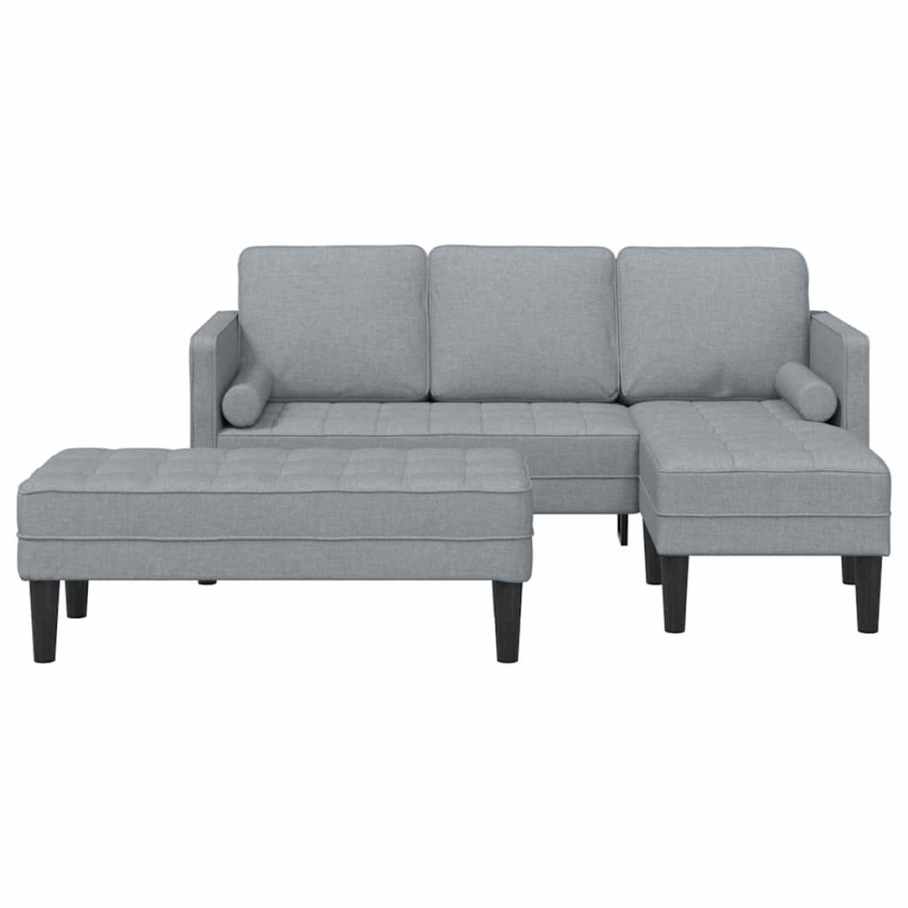 vidaXL Sofa Set 2 pcs Light Grey 173 x 131 x 67 cm Fabric vidaXL