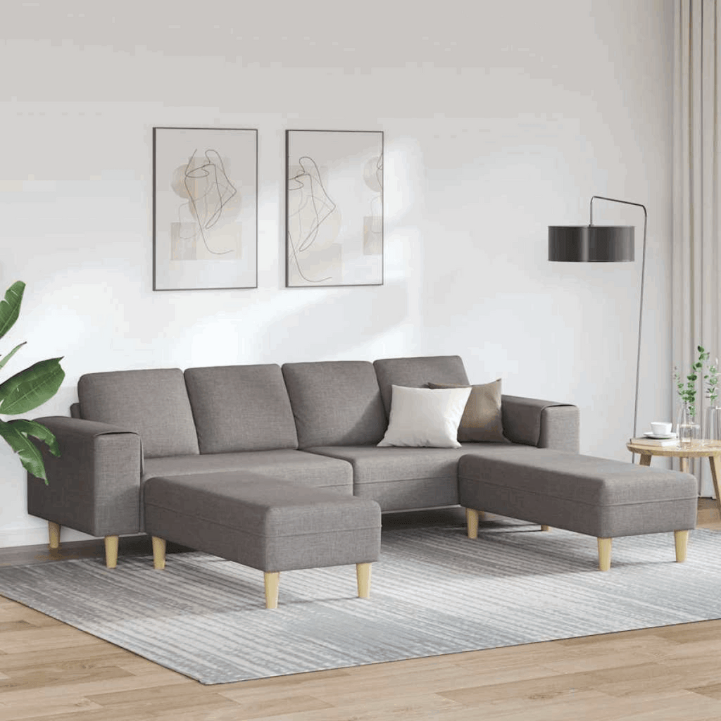 vidaXL Stylish Sofa Set for Modern Living Rooms Taupe with ottoman vidaXL