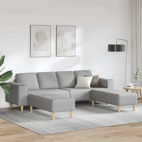 vidaXL Stylish Sofa Set for Modern Living Rooms Cloud grey with ottoman vidaXL