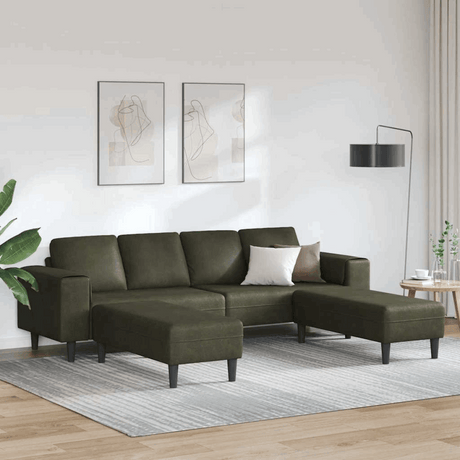 vidaXL Stylish Sofa Set for Modern Living Rooms Army brown with ottoman vidaXL