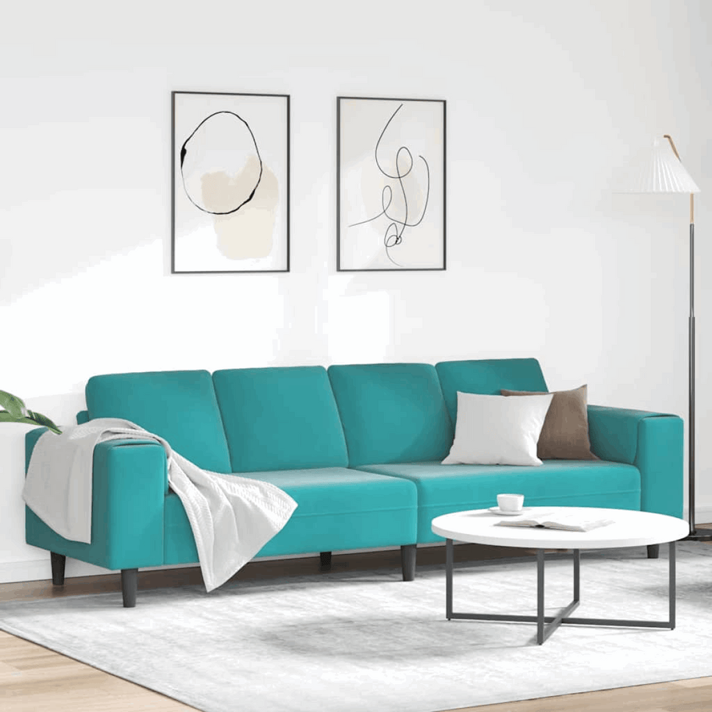 vidaXL Modern Sofa Set with Chaise Lounge Turquoise without ottoman vidaXL