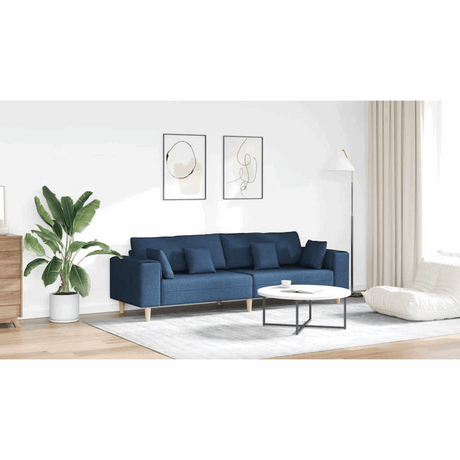 Fabric Sofa with Cushion Light Grey 208 cm Fabric Blue without ottoman vidaXL