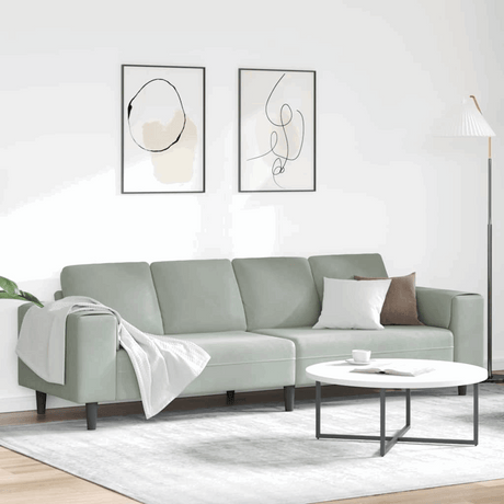 vidaXL Modern Sofa Set with Chaise Lounge Light grey without ottoman vidaXL