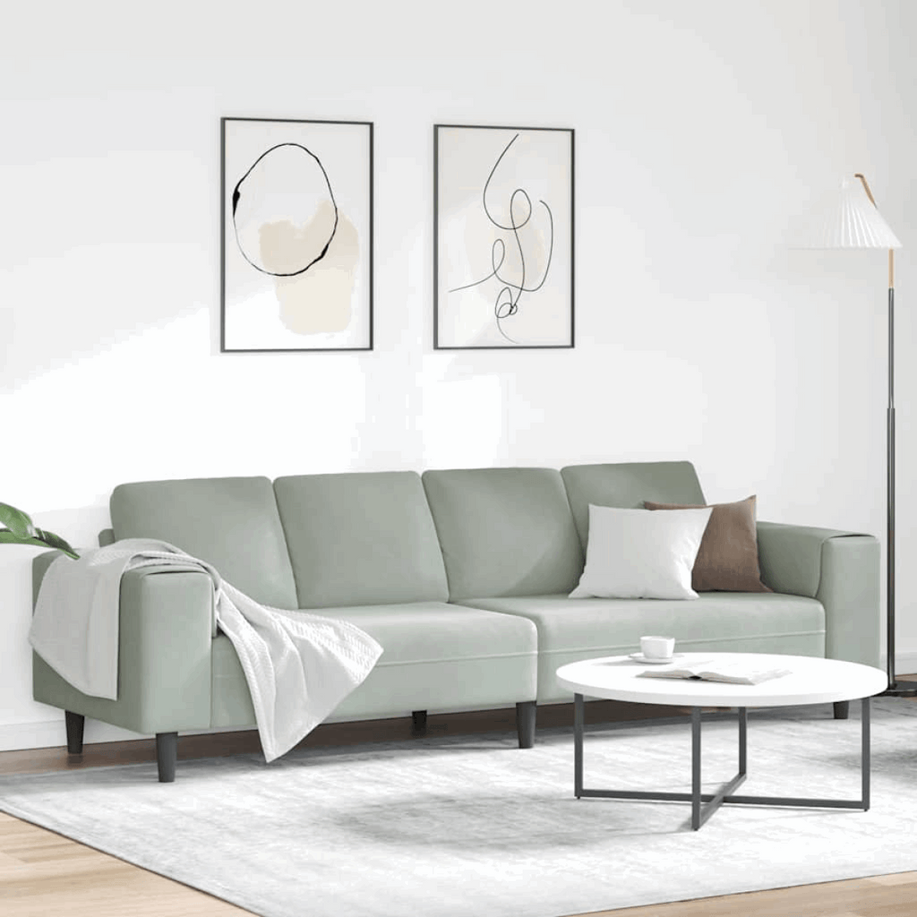vidaXL Modern Sofa Set with Chaise Lounge Light grey without ottoman vidaXL