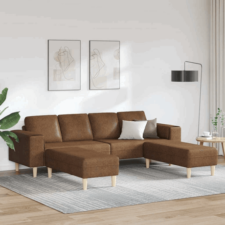 vidaXL Stylish Sofa Set for Modern Living Rooms Brown with ottoman vidaXL