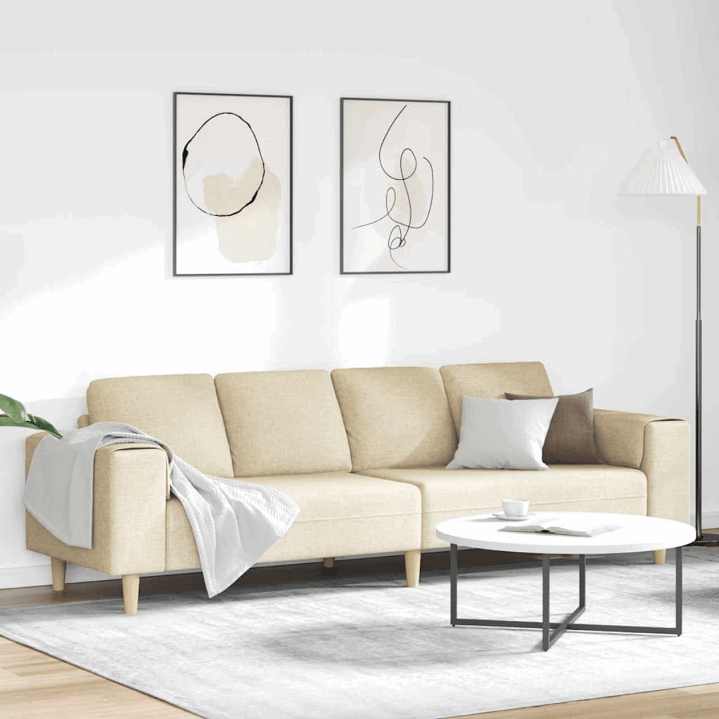 vidaXL Stylish Sofa Set for Modern Living Rooms Cream without ottoman vidaXL