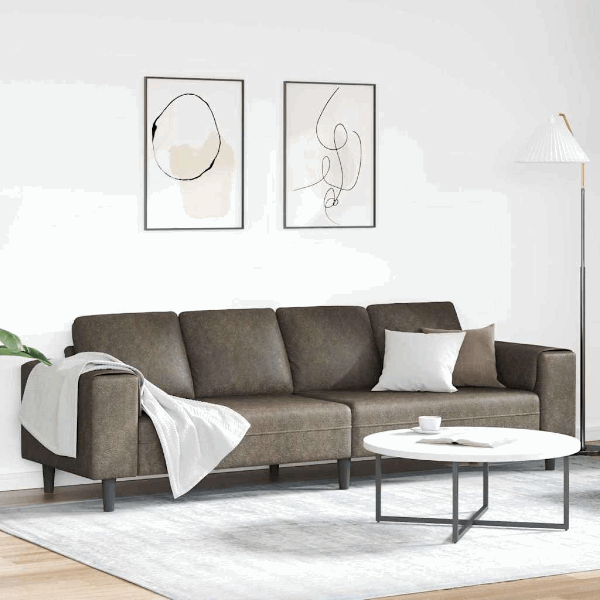 vidaXL Stylish Sofa Set for Modern Living Rooms Dark grey without ottoman vidaXL