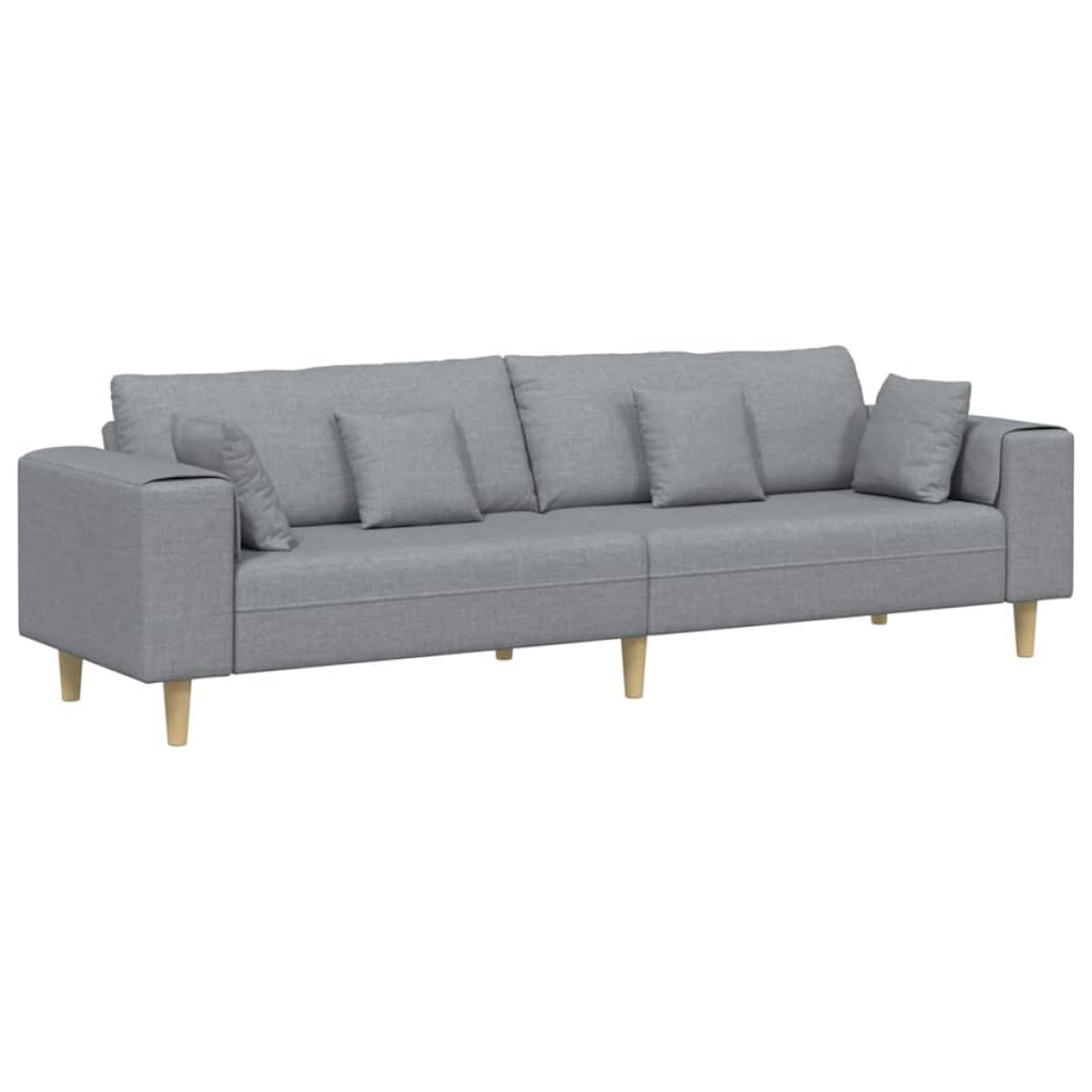 Fabric Sofa with Cushion Light Grey 208 cm Fabric vidaXL