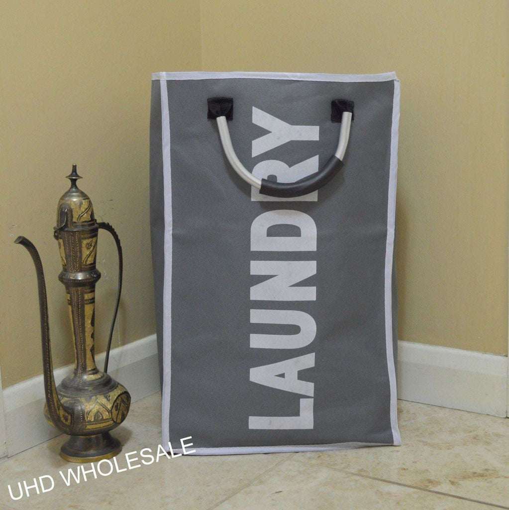 Single Laundry Bag with Metal Handles (Dark Grey) Un-Branded