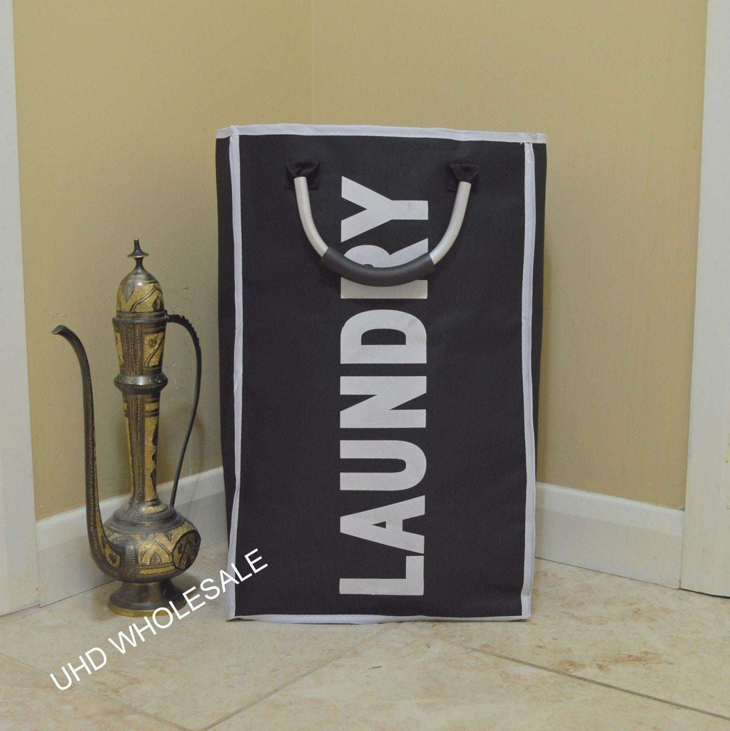 Single laundry bag with metal handles (Black) Un-Branded