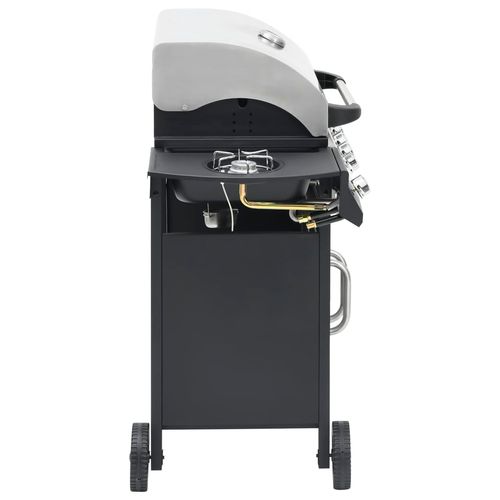 vidaXL Gas Barbecue Grill 4+1 Cooking Zone Black Steel vidaXL