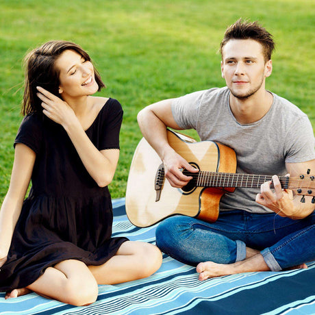 Vinsani Folding Picnic Blanket - Waterproof, Carry Strap Vinsani