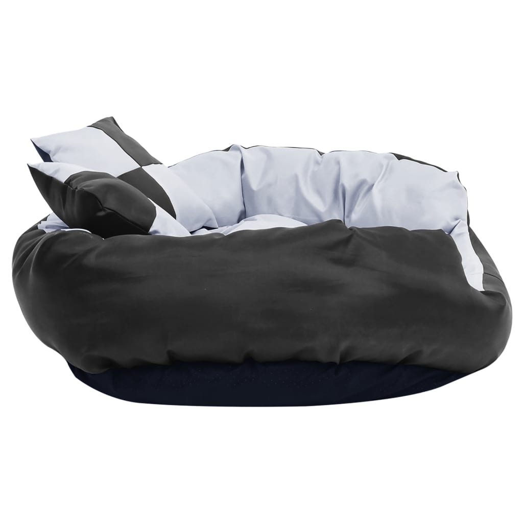 vidaXL Reversible & Washable Dog Cushion Grey and Black 65x50x20 cm vidaXL