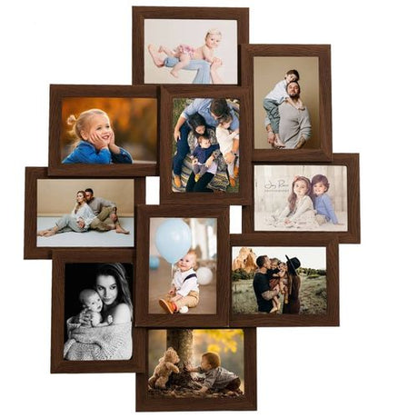 vidaXL Black Collage Photo Frame for 10 Photos vidaXL