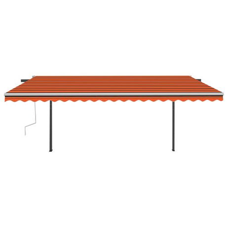 vidaXL Manual Retractable Awning with LED 3x2.5 m Blue and White vidaXL