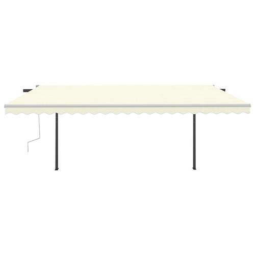 vidaXL Manual Retractable Awning with LED 3x2.5 m Blue and White vidaXL